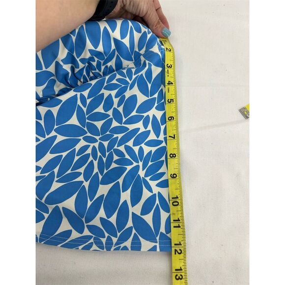 Lands' End Women's Tankini Swim Top Blue White Leaf Print Size 12 - Picture 4 of 4